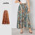 Lovito Saia Casual Feminina Saia Tropical Drapeada Verão/primavera LBL08213