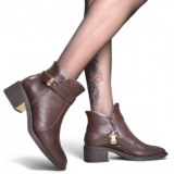 Bota Feminina Couro Cano Curto Marrom Ramarim 2565103-1