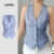Lovito Blusa Casual com Botões Na Frente para Primavera/verão Azul para mulheres LBL28236