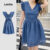 Lovito Vestido Elegante de Alça com Renda de Ilhós Babado Primavera/verão para Mulheres L149ED143