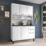 Cozinha Compacta em Aço 120cm 6 Portas 2 Gavetas Pratika Itatiaia Branco