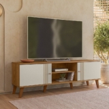 Rack para TV até 65 Polegadas MDF 160cm 2 Portas Denver Nature/Off White