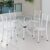 Conjunto de Jantar Mesa Tampo Redondo de Vidro Incolor com 4 Cadeiras Sara Yescasa Branco Liso
