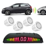 Sensor de Estacionamento 4 Pontos com Visor de LED Orbe 18mm Sobrepor Branco Universal