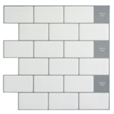 Kit 20 Pastilha Adesiva Resinada Tijolinho Branco 3d Azulejo Cozinha Banheiro