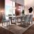 Conjunto Sala de Jantar Nápoles Tampo Vidro/mdf com 6 Cadeiras Luísa Smart Plus Chocolate/Off White/Cinza