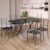 Conjunto Sala de Jantar Mesa Retangular 140x75cm Tampo Madeira Mdp Indiana 6 Cadeiras Rio Preto Floral/Mart Prata