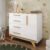 Cômoda Infantil 1 Porta 4 Gavetas 119cm 100% MDF Kakau Retrô Espresso Móveis Branco Brilho/Amêndoa
