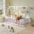Cama Montessoriana Solteiro Com Grade e Telhado Giulia Casatema MadeiraOriginals Branco