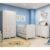Quarto de Bebê Completo com Guarda Roupa 3 Portas Cômoda e Berço 100% MDF Mimo Espresso Móveis Branco Brilho