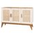 Balcão Buffet Aparador Retrô 3 Portas Rattan Andorra Madeirado / Off White EDN