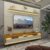 Rack com Painel para Tv até 90 Polegadas Led 3 Gavetas com Rodízios 220cm Royal/requinte 100% MDF Off White/Naturalle