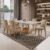 Conjunto Sala de Jantar Mesa Tampo de MDF e 6 Cadeiras Kate Espresso Móveis Animalle Chocolate Off White/Imbuia/Off