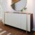 Buffet 4 Portas 160cm Copacabana Tubo Off White/Nogueira Real/Dourado