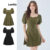 Lovito Vestido Feminino Vintage com Botões Frontais Mangas Curtas Corte A Minivestido Verão L49ED109