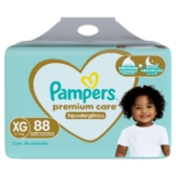 Fralda Descartável Infantil Pampers Premium Care XG Pacote 88 Unidades