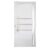 Porta Lambril de Alumínio Direita 210 x 90cm com Friso e Visor Linha Veneza Esquadrias Bergamo Branco