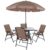 Conjunto de Mesa e Guarda-Sol Acapulco com 4 Cadeiras para Jardim MOR