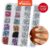 Pedras de strass redondas e coloridas de 2mm para unhas, cristais com estojo de armazenamento para decorações DIY de