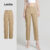 Lovito Calças Elegantes Com Botões Calças Cáqui De Verão/primavera Para Mulheres L134ED480