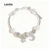 Lovito Pulseira Casual Com Estrela Lisa E Strass Para Mulheres LFA06110 (Prata)