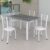 Conjunto de Jantar Mesa 120x75cm Tampo de Granito Topázio com 4 Cadeiras Sara Yescasa Branco/Branco
