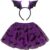 Fantasia Infantil pra Menina Barata Kit Saia e Tiara Morceguinha Vampira Roxa ou Laranja
