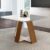Mesa Quadrada 4 Lugares Tampo com Vidro/Laca Grécia Castanho Cinamomo/Off White