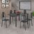 Conjunto de Mesa 140x75cm Tampo de Ardósia com 6 Cadeiras Iris A Soma Móveis Preto Floral/Martelado Prata