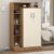 Armário Multiuso 2 Portas 6 Prateleiras Elite  Amêndola Touch/Off White