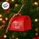 Enfeite Para Pendurar de Natal – Caixa de Correio Vermelha/Branco – 5cm – 1 unidade – Cromus – Rizzo