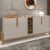 Buffet Aparador 190cm 4 Portas com Adega Lizz  Off White/Cedro