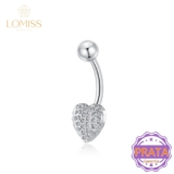 Piercing Umbigo Prata 925 Coração Zircônias Cravejado Delicado – Banana