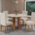Mesa de Jantar Chiara Redonda 90x90cm com 4 Cadeiras Venus Mel/Off White