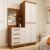 Guarda-roupa Solteiro 110,20cm 2 Portas 4 Gavetas com Espelho 100% Mdf Melissa  Cinamomo/Off White