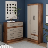 Quarto Completo Guarda-roupa 3 Portas e 2 Gavetas e Cômoda 8 Gavetas