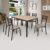 Conjunto Jade Flex 1,36m Tampo Laminado com 6 Cadeiras Preto/Bege/Carvalho