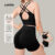 Lovito Conjunto Esportivo Push Up controle de barriga elevação de bumbum Preto Corrida Yoga Pickleball MulheresLNE120033
