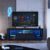 Rack para Tv até 60 Polegadas Estilo Gamer 1 Gaveta 2 Prateleiras em Vidro e Iluminação em Led Yesca Preto