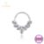 Piercing Orelha Tragus Nariz Argola Prata 925 Torção Zircônias Cravejado – Conch Septo Boca Pontos de Luz