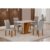 Conjunto Sala de Jantar Mesa Tampo MDF/MDP com 4 Cadeiras Miami Yescasa Freijo/OffWhite/Prata