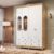 Guarda-roupa de Bebê 156,80cm 4 Portas com Janela 4 Gavetas 100% Mdf Maya Provençal Espresso Móveis Branco/Amêndoa