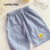 Lovito Kids Shorts Casuais com Textura Delicada Shorts Azul de Primavera/verão para Menino LNL111138