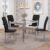 Conjunto Sala de Jantar Tokio Mesa 4 Cadeiras Cromado/Preto