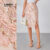 (Lovito Refine) Saias Elegantes com Fenda Na Frente Série de Cores Morandi Primavera/verão Saias Rosa LR21L043