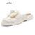 Lovito Vintage simples gravata borboleta meio mocassins Mules viajando usar sandália plana para mulheres LFA74238