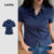Lovito Blusa Casual Botões Simples Primavera/Verão Azul Marinho Blusa Evangélica Mulheres LBL29155