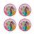 Kit 4 Pratos Rasos Infantil Disney Princesas Melamine 20cm