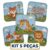 Kit 5 Quebra-Cabeça Infantil Educativo Madeira Mdf Animais Fofos Brinquedo Pedagógico Desenvolvimento 9 Peças cada