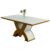 Mesa de Jantar 6 Lugares Retangular Tampo de Vidro Genova Yescasa Pinho/Off White